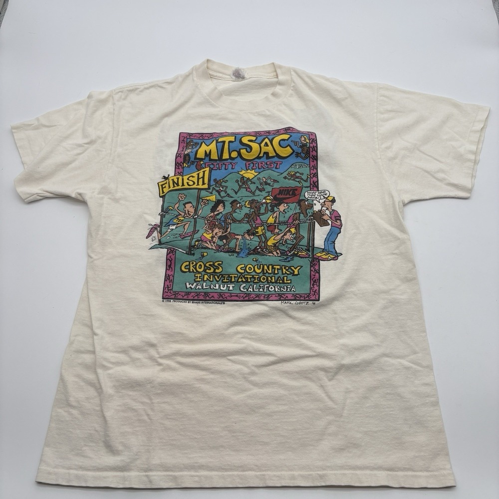 Vtg 1998 Mt SAC Cross Country T Shirt Mens M Nike Mark Gootz Walnut 90s Tee